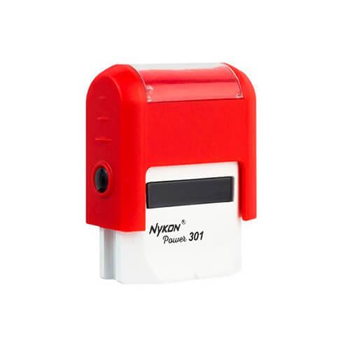 carimbo-automatico-nykon-power-301-vermelho.jpg Carimbo Automático Nykon Power Tradicional 301 Vermelho – 27x10mm - Imagem 1