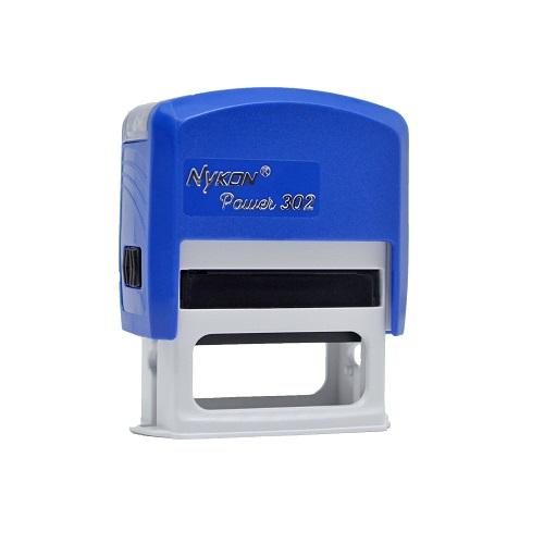 carimbo-automatico-nykon-power-302-azul.jpg Carimbo Automático Nykon Power 302 Azul – 38x14mm - Imagem 1