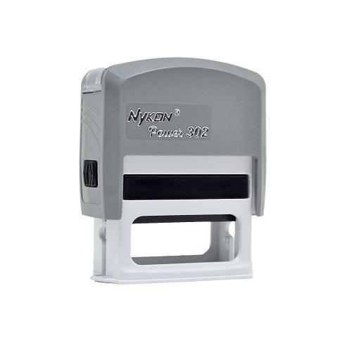 carimbo-automatico-nykon-power-302-cinza.jpg Carimbo Automático Nykon Power 302 Cinza – 38x14mm - Imagem 1