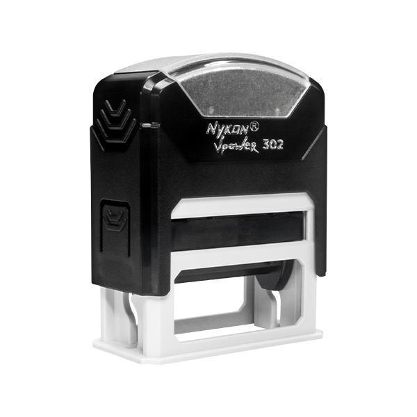 carimbo-automatico-nykon-v-power-302-preto.jpg Carimbo Automático Nykon VPower 302 Preto - 38x14mm - Imagem 1