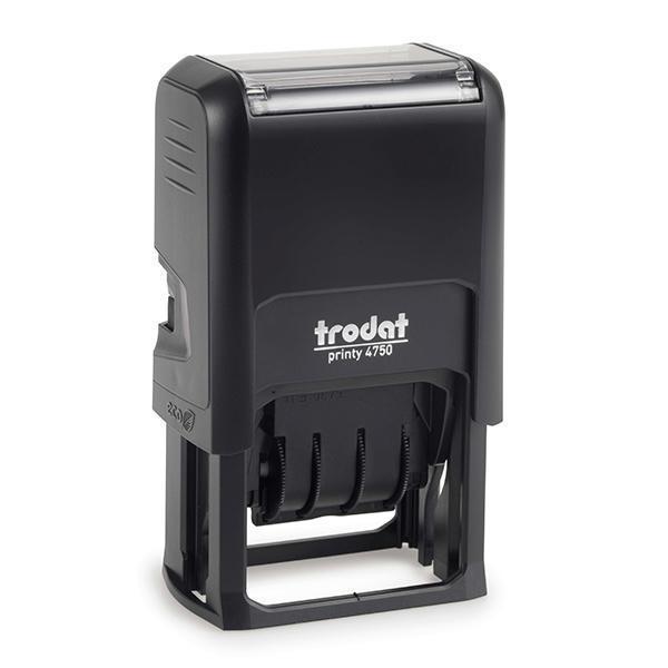 carimbo-datador-trodat-4750.jpg Carimbo Datador Automático com placa de texto Trodat 4750 – 41x24mm - Imagem 1