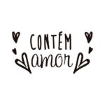 Carimbo de madeira personalizado – Contém Amor – CA-05