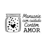 Carimbo de madeira personalizado – Contém Amor – CA-11