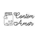 Carimbo de madeira personalizado – Contém Amor – CA-12