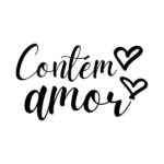 Carimbo de madeira personalizado – Contém Amor – CA-16