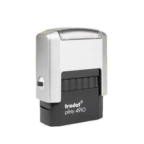carimbo_automatico-trodat-4910-p2-prata-preto.jpg Carimbo Automático Trodat Printy 4910 P2 Prata/Preto – 26x10mm - Imagem 1