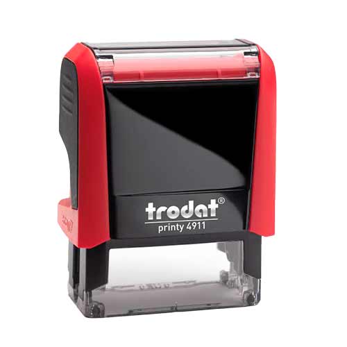 carimbo_trodat_4911_P4_vermelho.jpg Carimbo Automático Trodat Printy 4911 P4 Vermelho – 38x14mm - Imagem 1